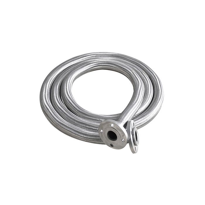 Flange connected metal hose